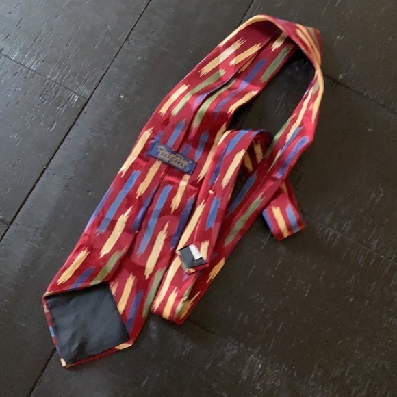 Oscar de la Renta Silk Burgundy Pattern Tie​​​​​ - Picture 6 of 7